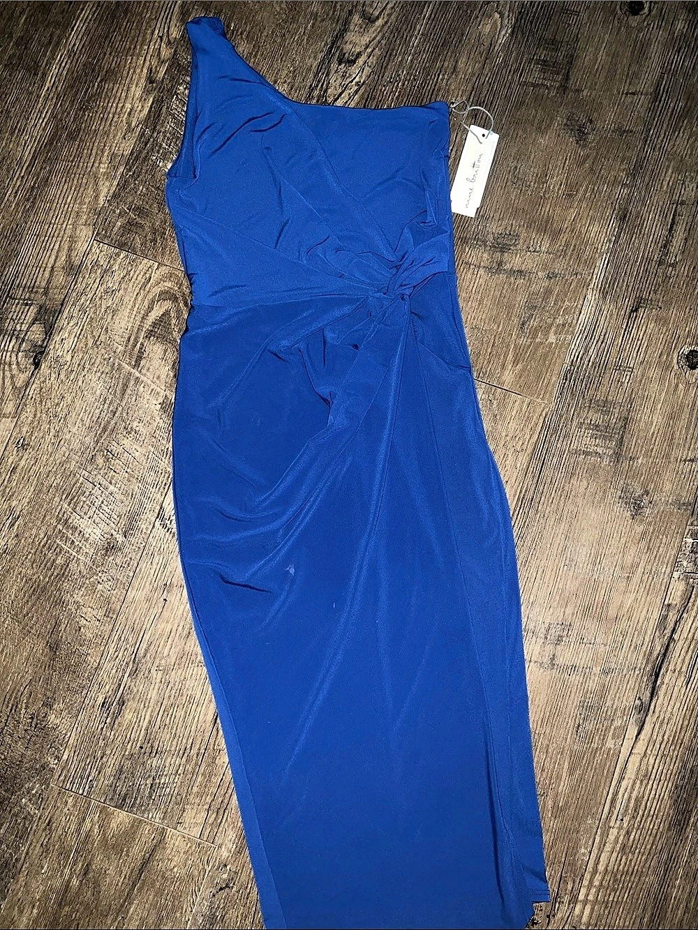 Nine Britton Blue Ruched Maxi Dress NWT